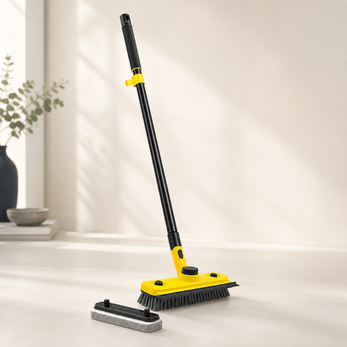 2-in-1 Floor Scrub Brush & Squeegee with 53.5" Long Handle | SimplifyHomeCo