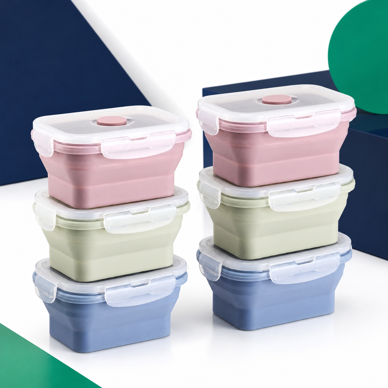 Mifoci 6-Piece Collapsible Silicone Food Container Set