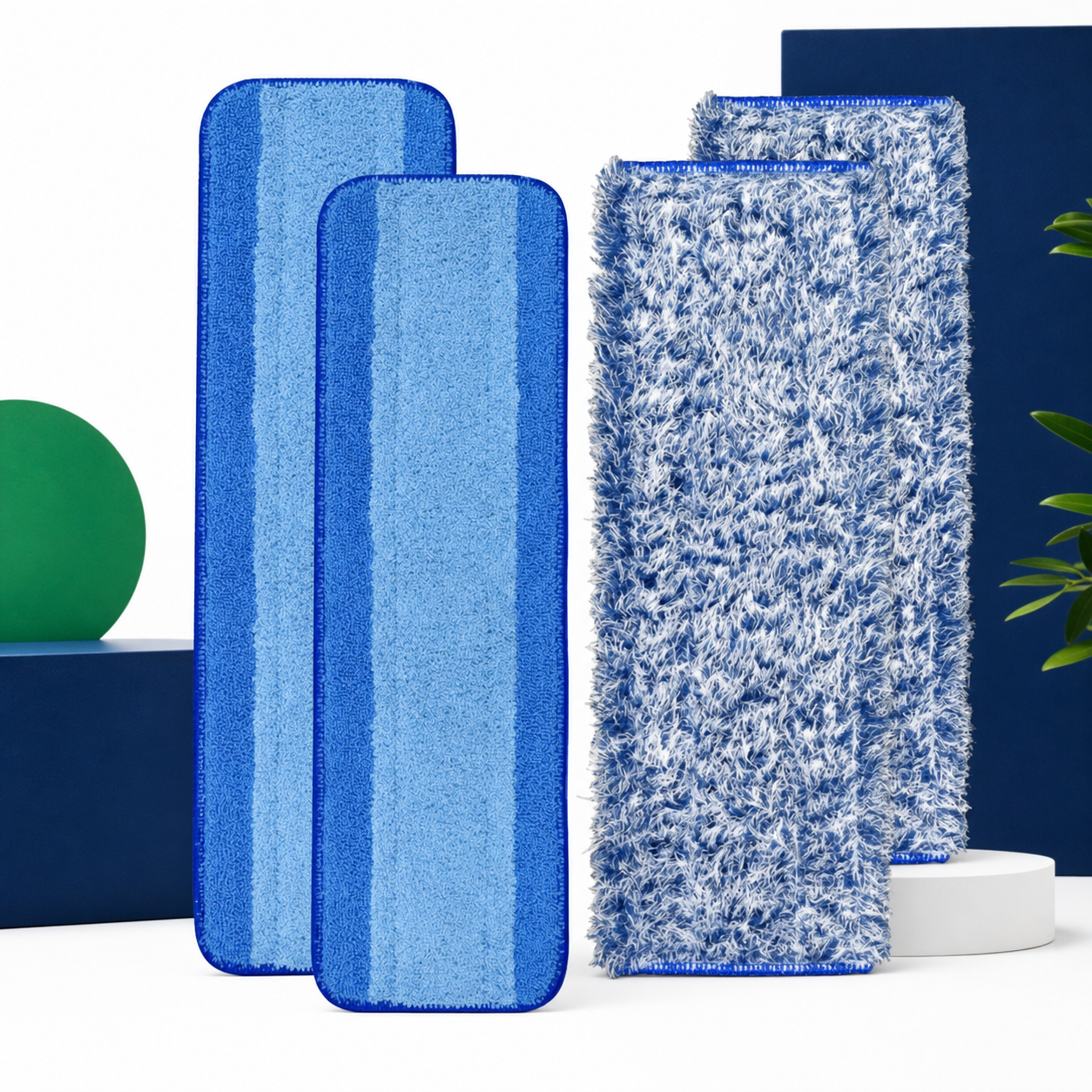 4-Pack Microfiber Mop Pads for 18-Inch Floor Mops