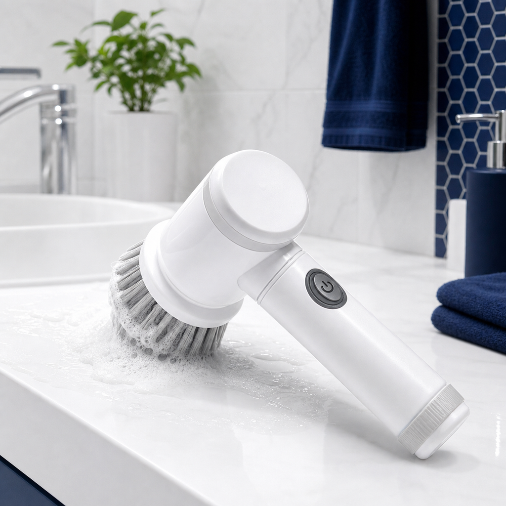 Electric Multi-Surface Cleaning Brush with Interchangeable Heads