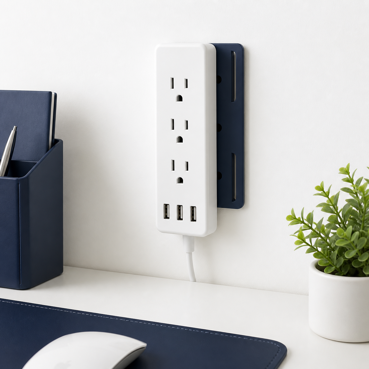 No-Drill Wall-Mounted Socket & Charger Holder