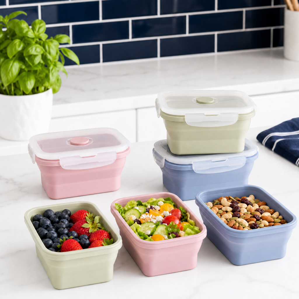 Mifoci 6-Piece Collapsible Silicone Food Container Set