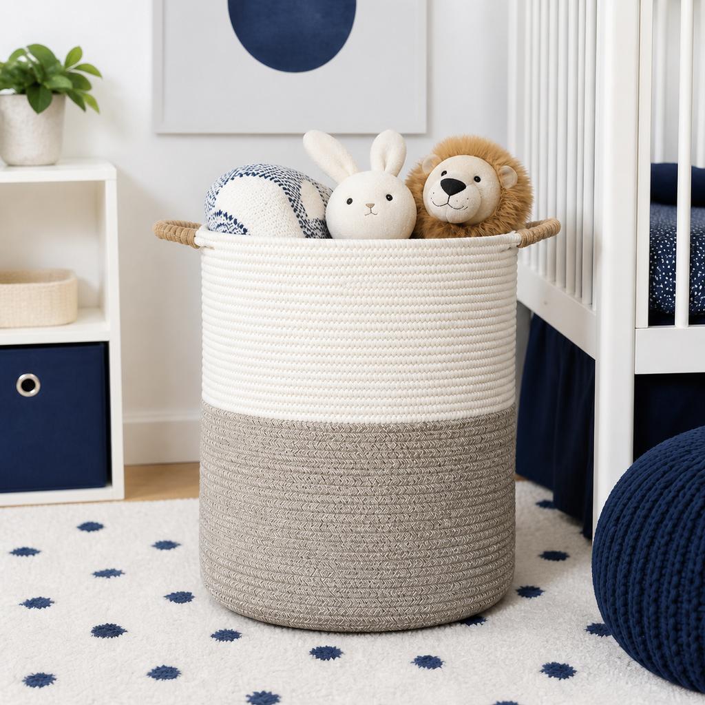 Handmade Cotton Rope Storage Basket