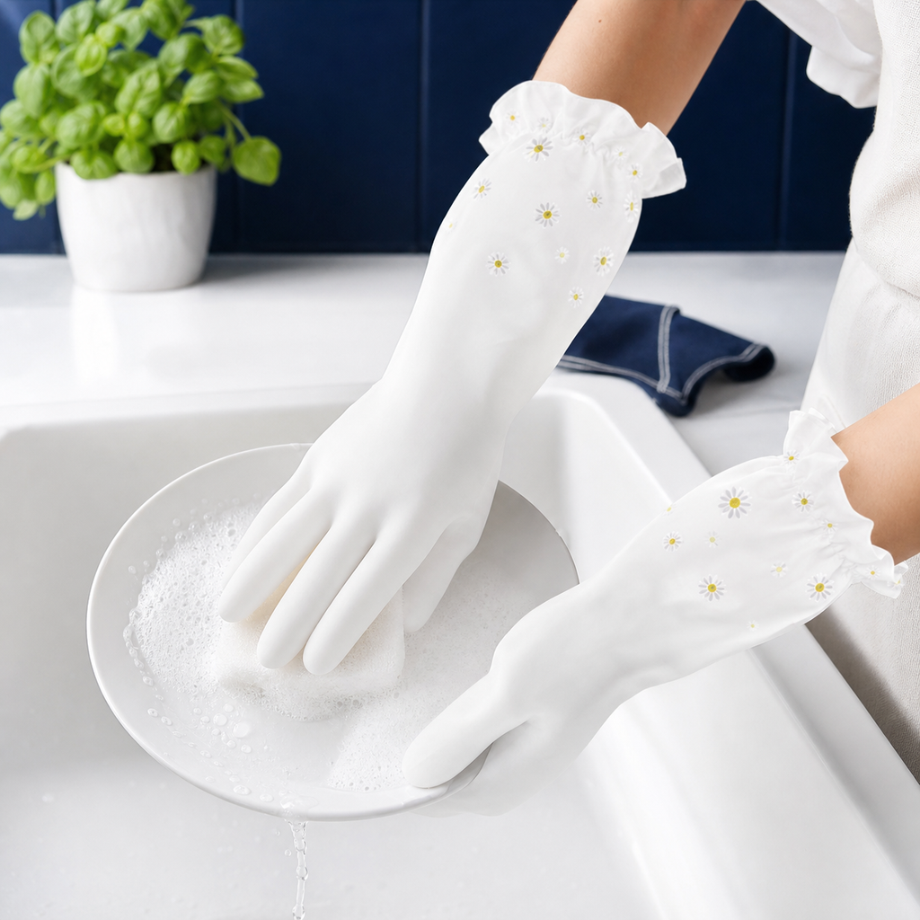 Long-Cuff Silicone Dishwashing Gloves
