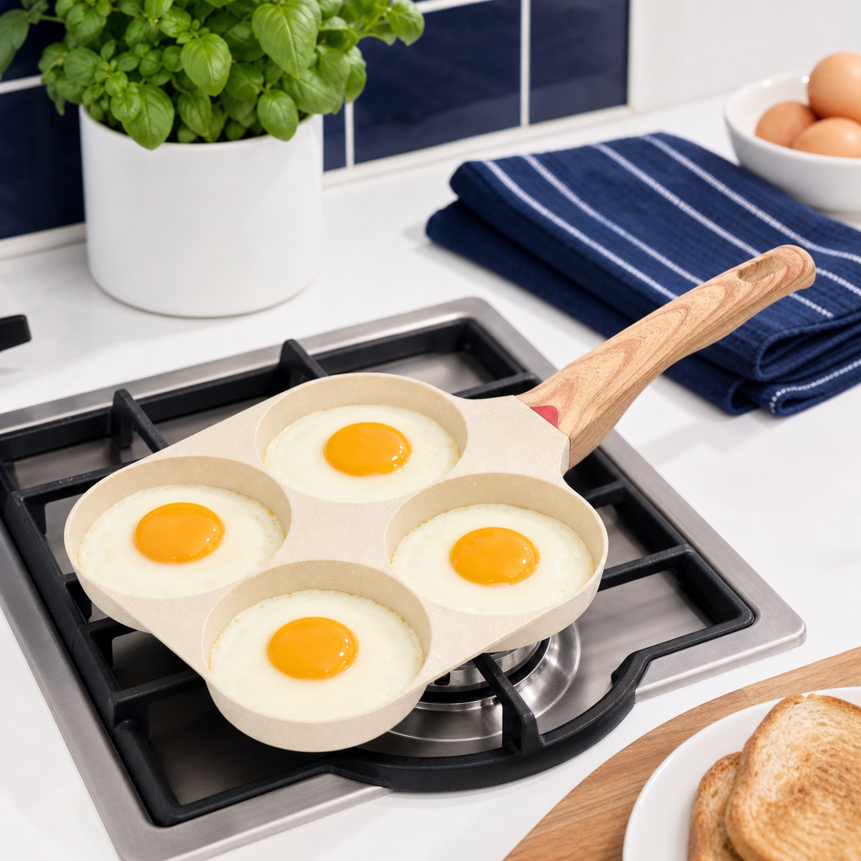 Four-Hole Non-Stick Breakfast Egg Frying Pan