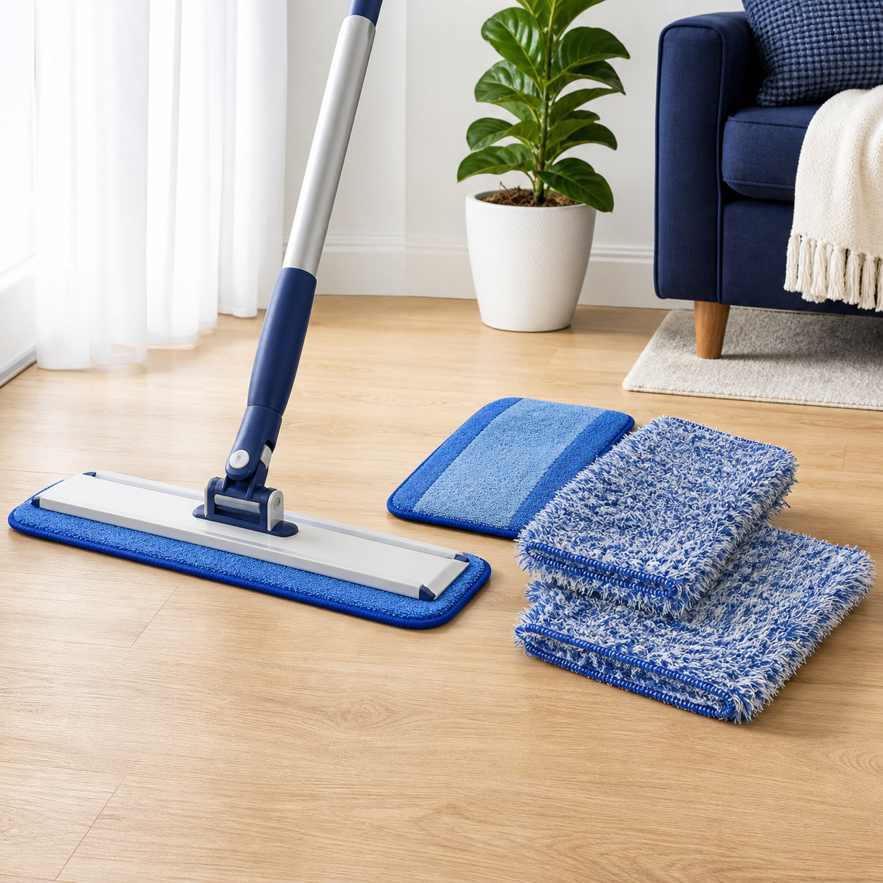 4-Pack Microfiber Mop Pads for 18-Inch Floor Mops