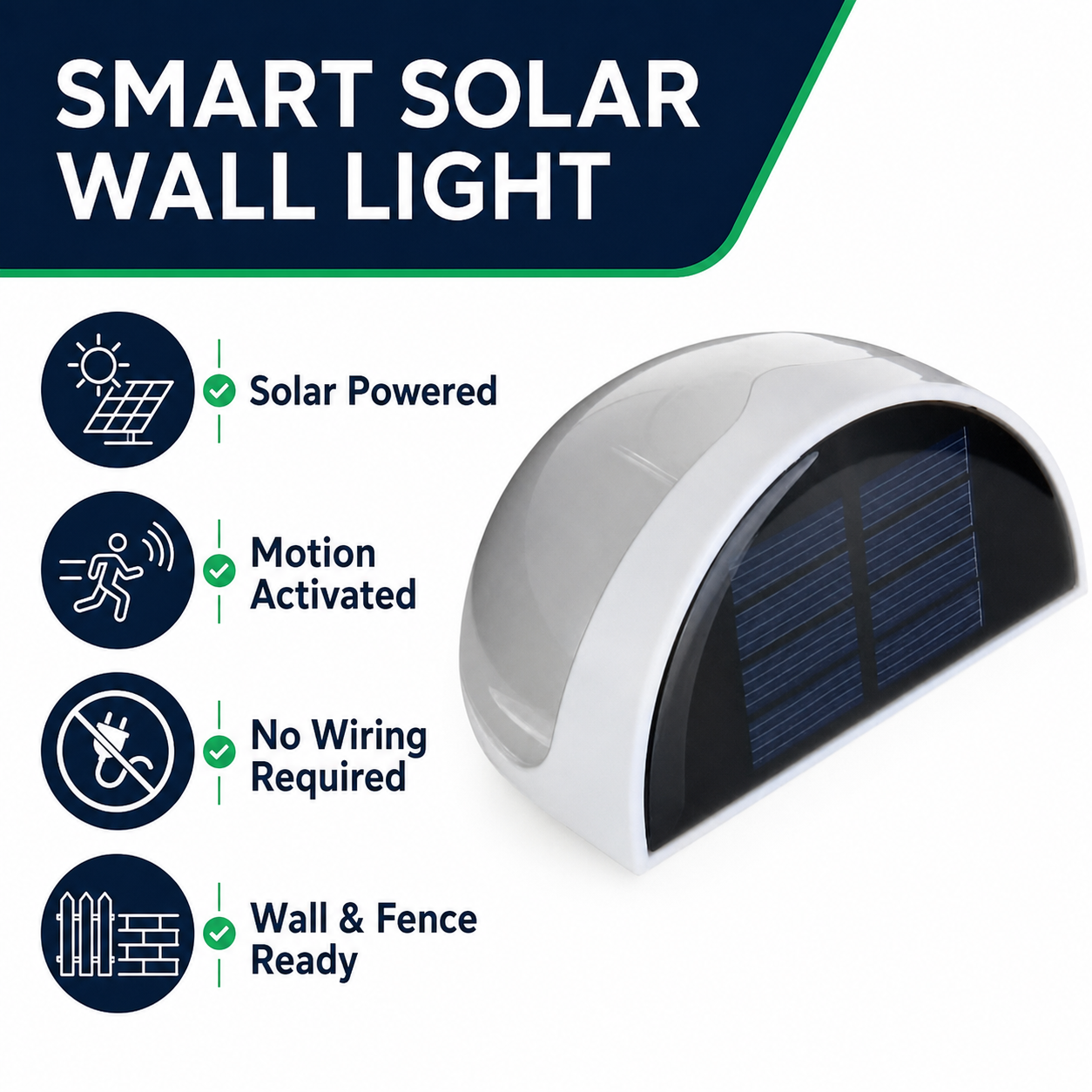 Solar Wall & Fence Light with Motion Sensor