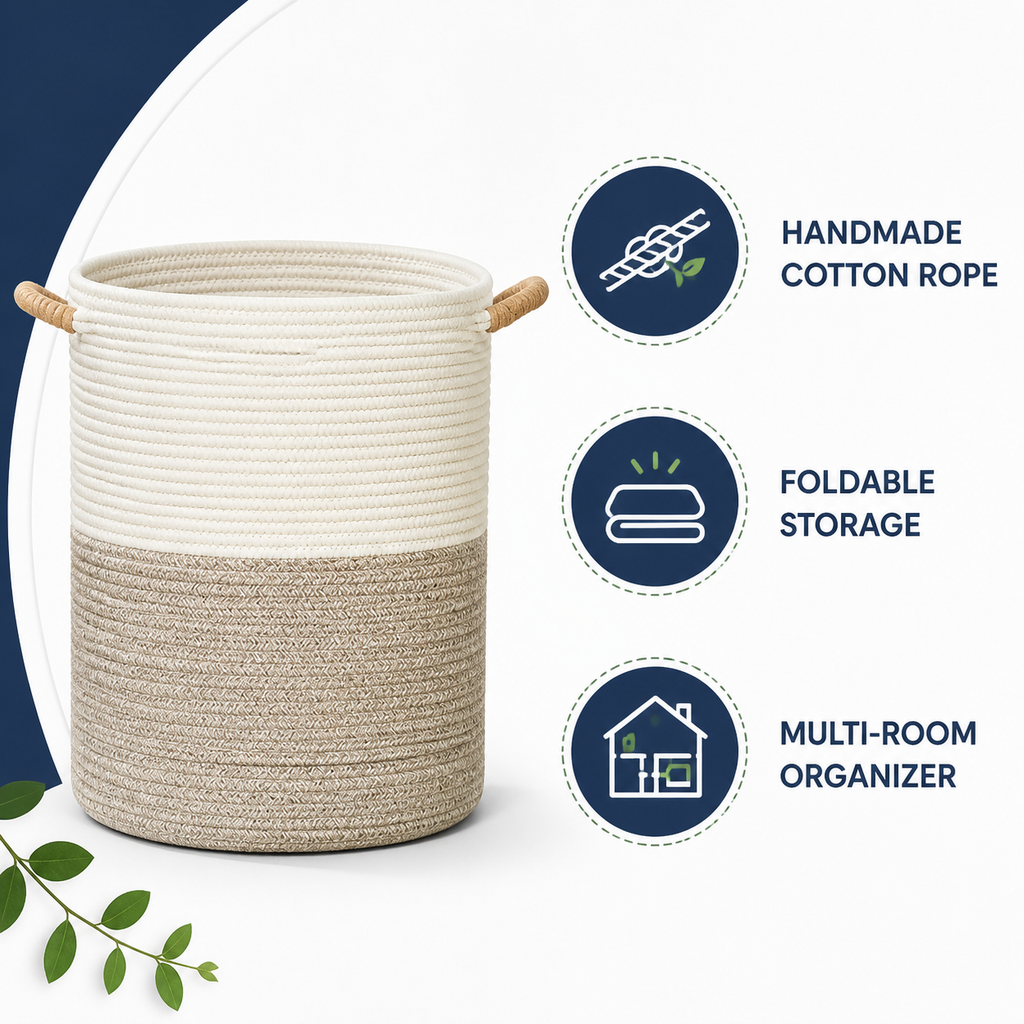 Handmade Cotton Rope Storage Basket