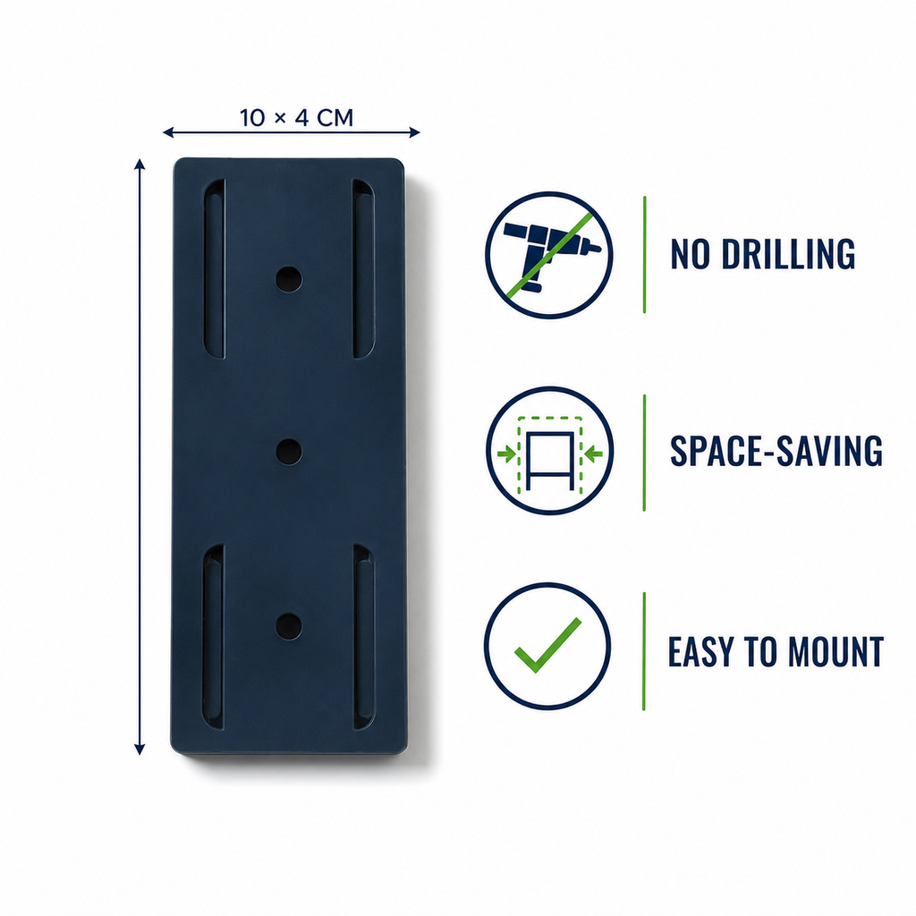 No-Drill Wall-Mounted Socket & Charger Holder