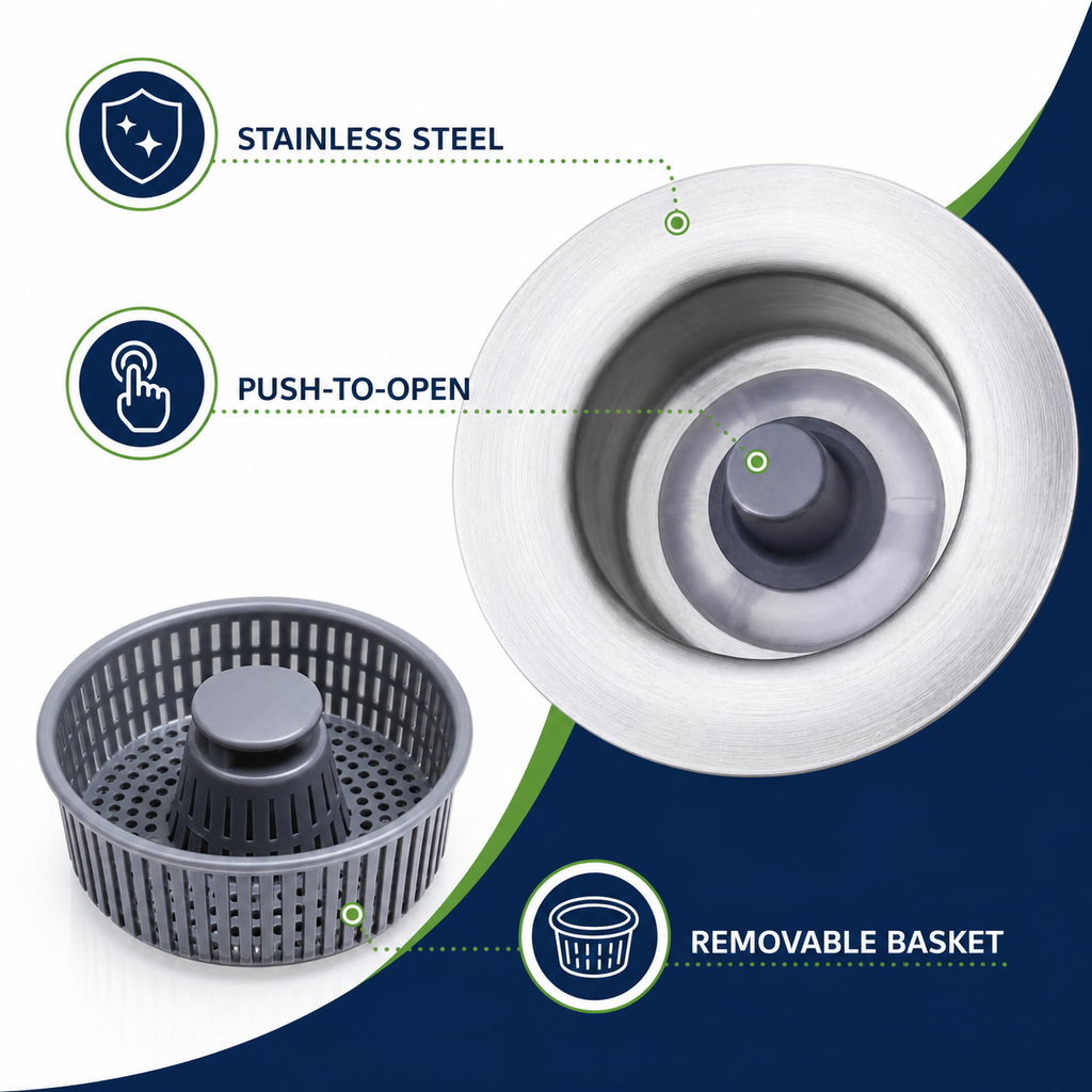 Stainless Steel Kitchen Sink Bounce-Core Drainer
