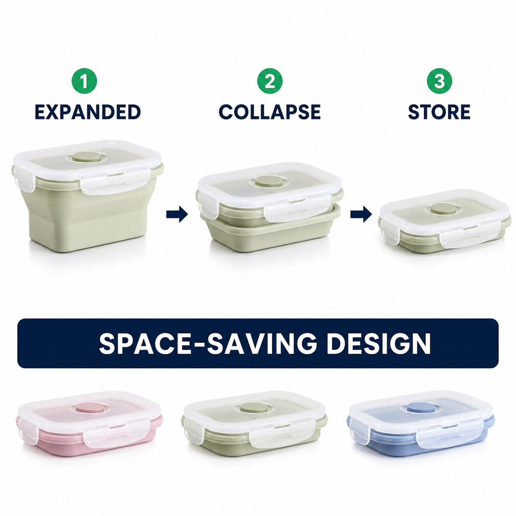 Mifoci 6-Piece Collapsible Silicone Food Container Set