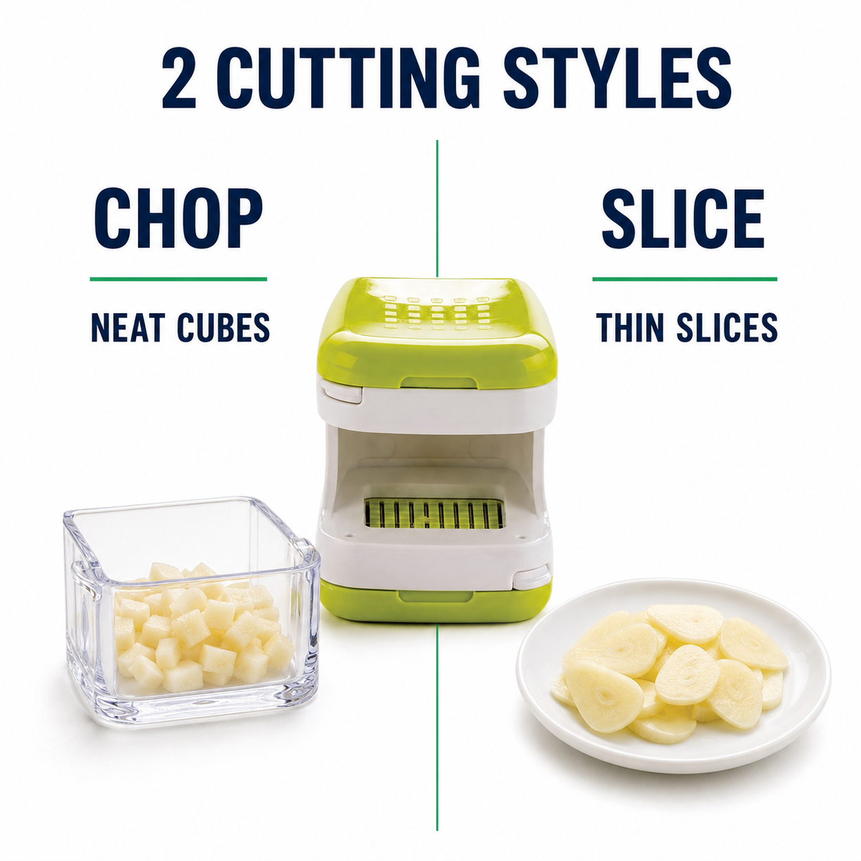 2-in-1 Touchless Garlic Chopper & Slicer