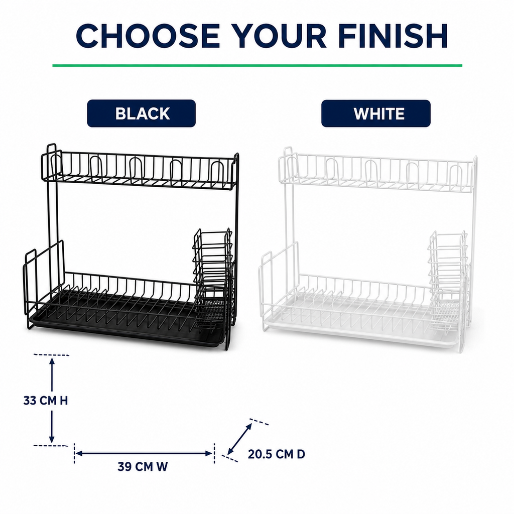 Double-Layer Kitchen Dish Drying & Storage Rack