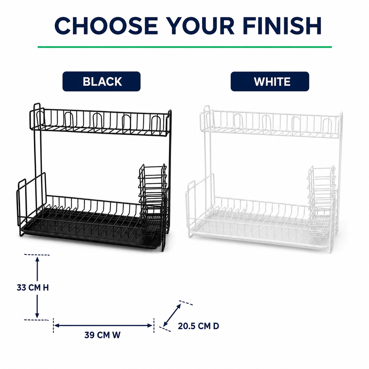Double-Layer Kitchen Dish Drying & Storage Rack