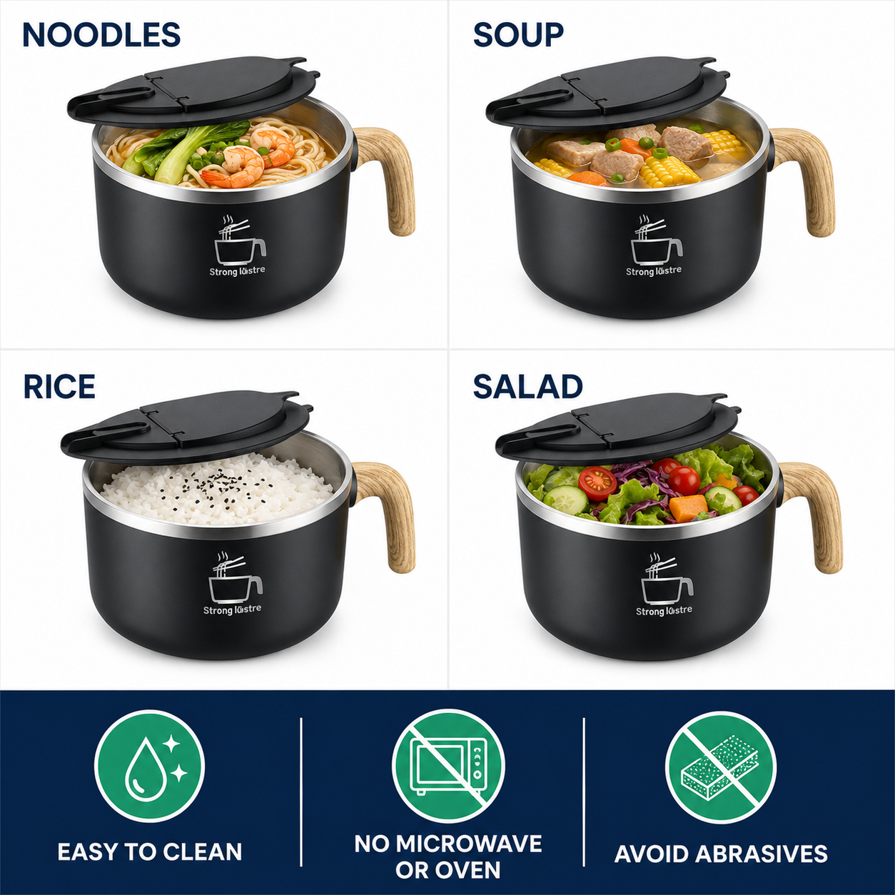 304 Stainless Steel Instant Noodle Bowl