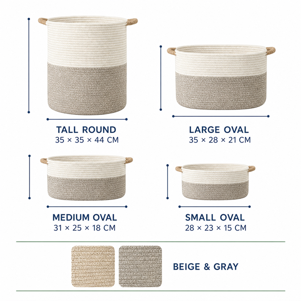 Handmade Cotton Rope Storage Basket