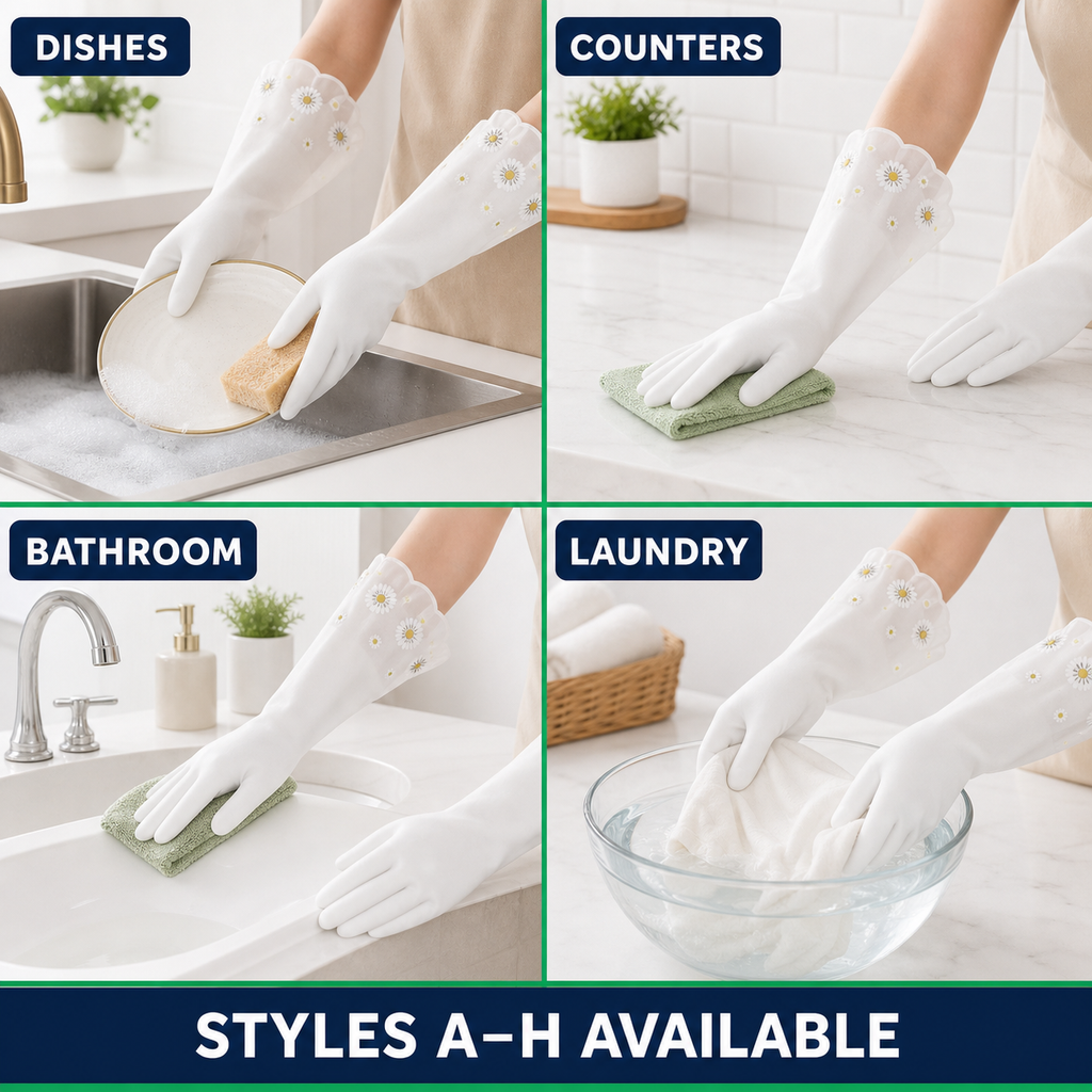 Long-Cuff Silicone Dishwashing Gloves