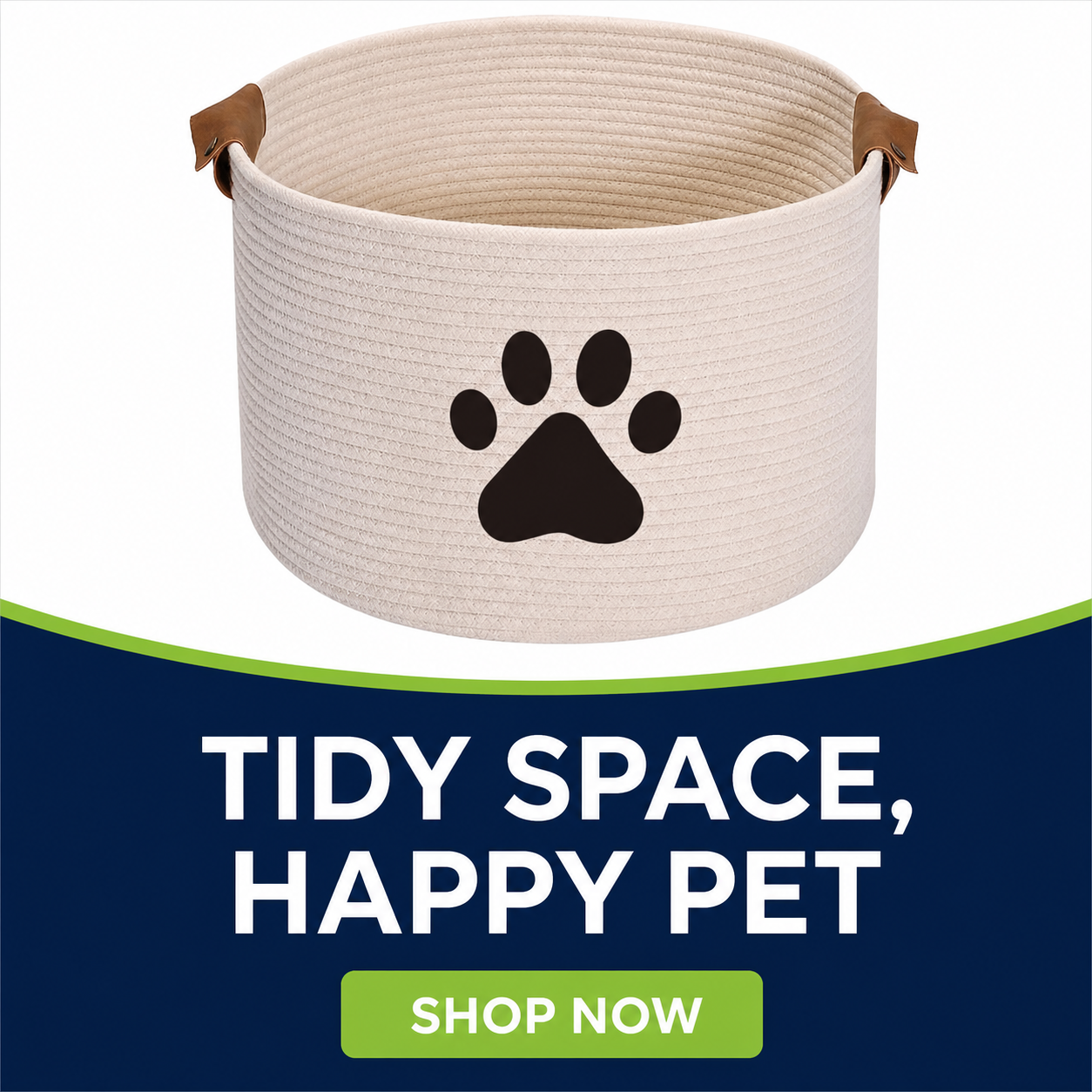 Geyecete Woven Rope Dog Toy Storage Basket