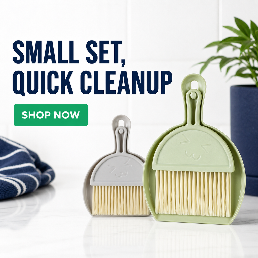 2-Piece Mini Broom & Dustpan Cleaning Set