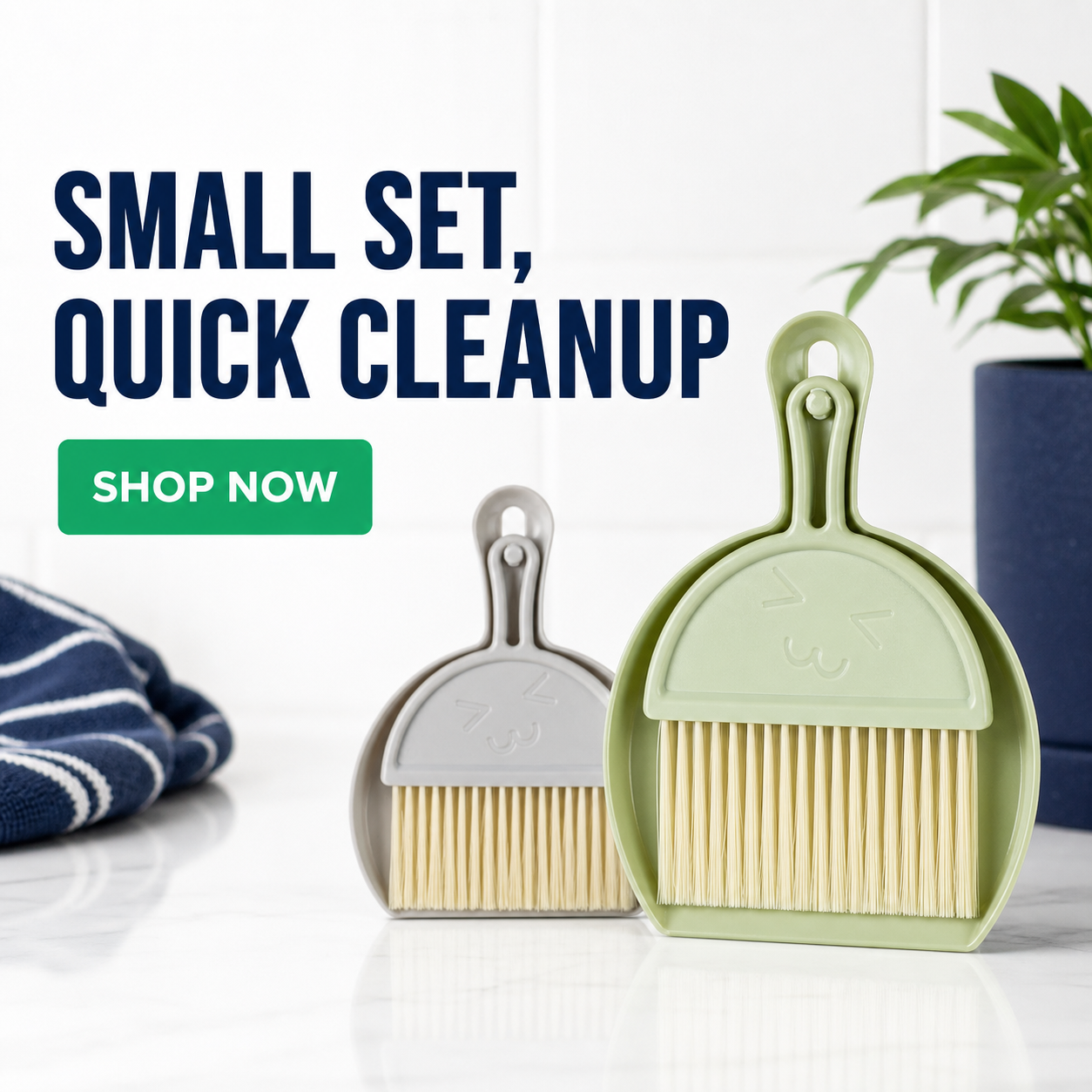 2-Piece Mini Broom & Dustpan Cleaning Set