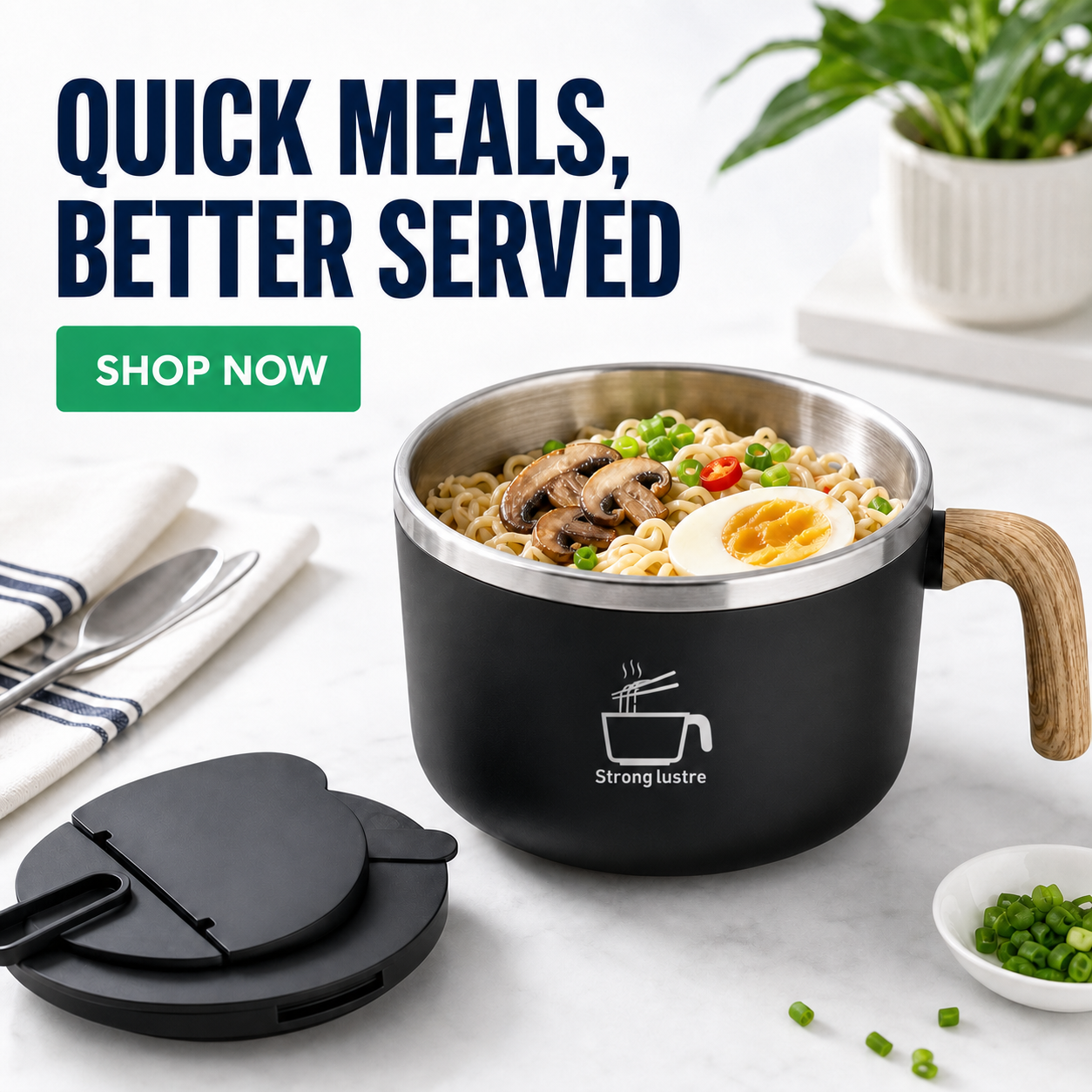 304 Stainless Steel Instant Noodle Bowl