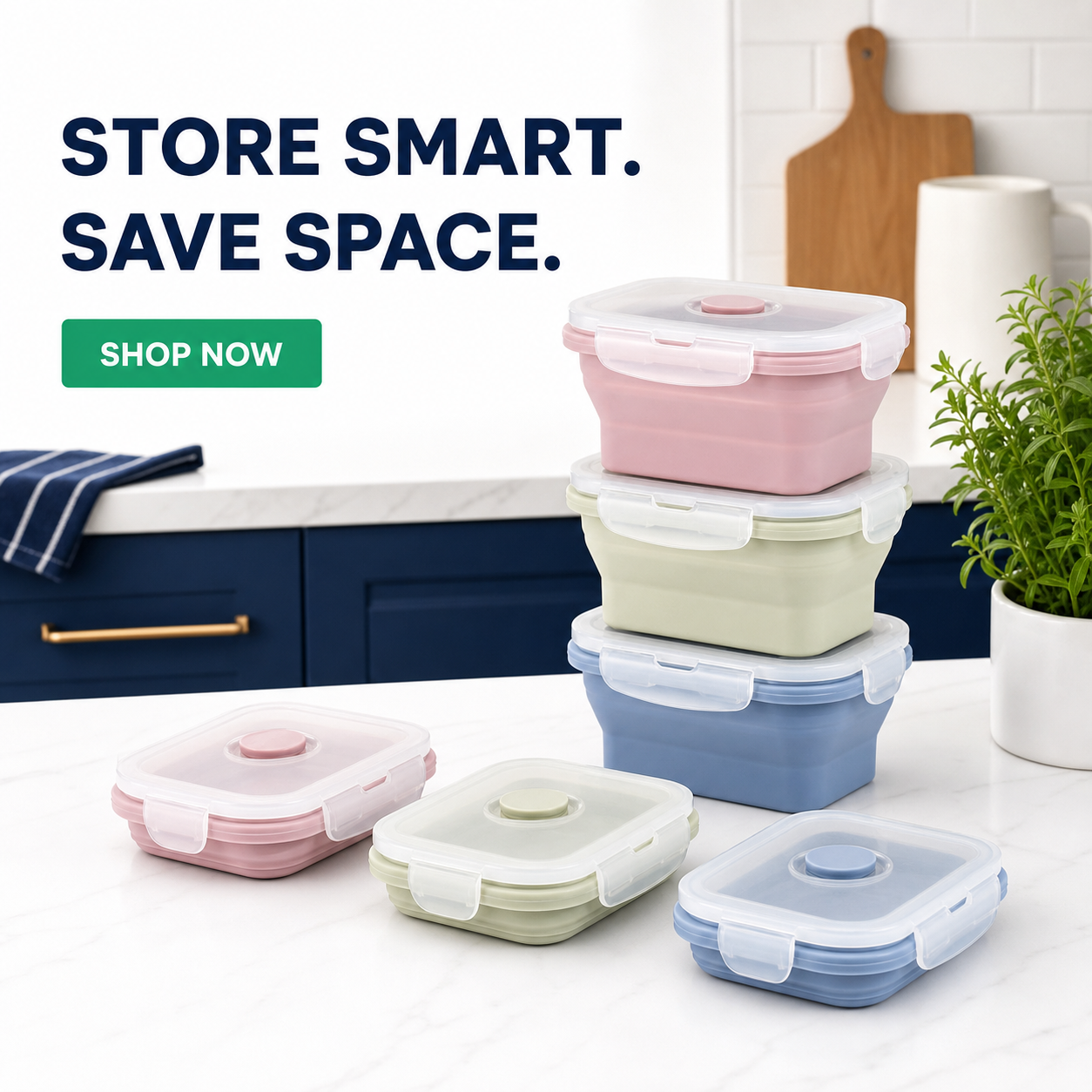 Mifoci 6-Piece Collapsible Silicone Food Container Set