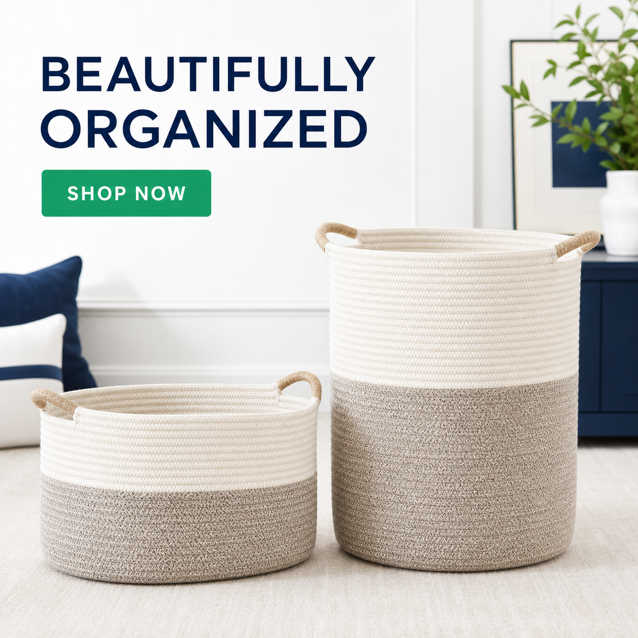 Handmade Cotton Rope Storage Basket