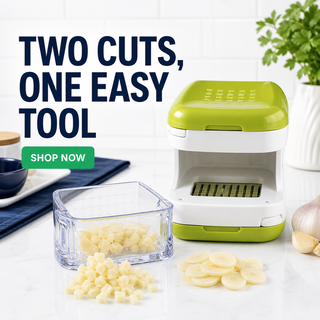 2-in-1 Touchless Garlic Chopper & Slicer