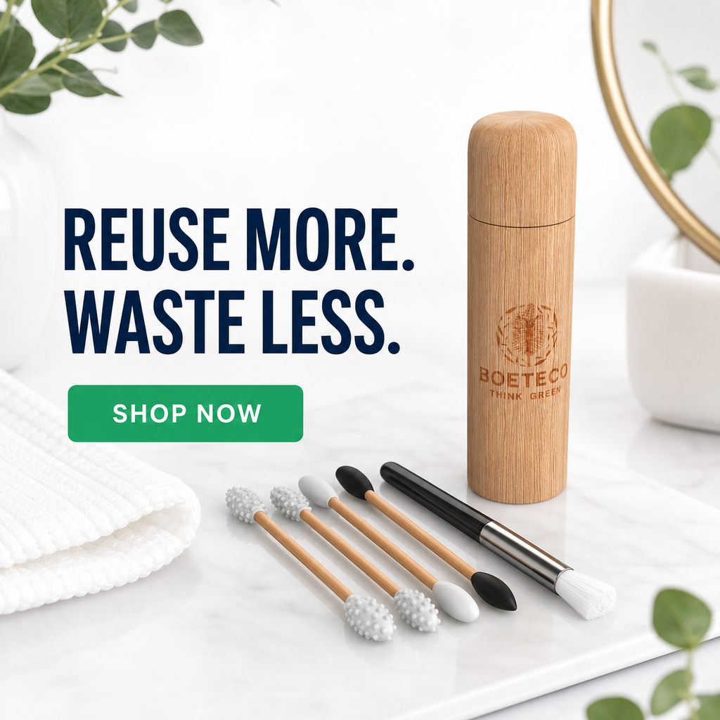 BOETECO Reusable Silicone Swab Kit with Bamboo Case