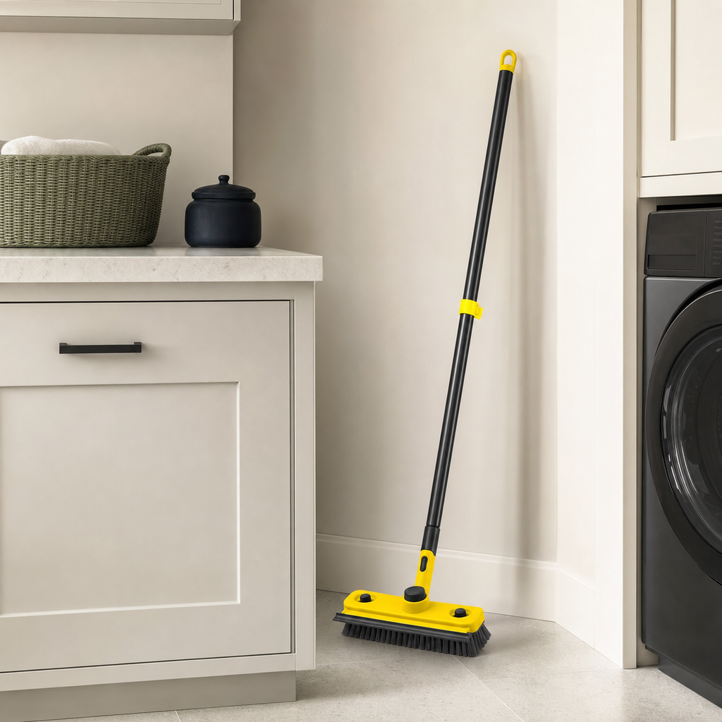 2-in-1 Floor Scrub Brush & Squeegee with 53.5" Long Handle | SimplifyHomeCo