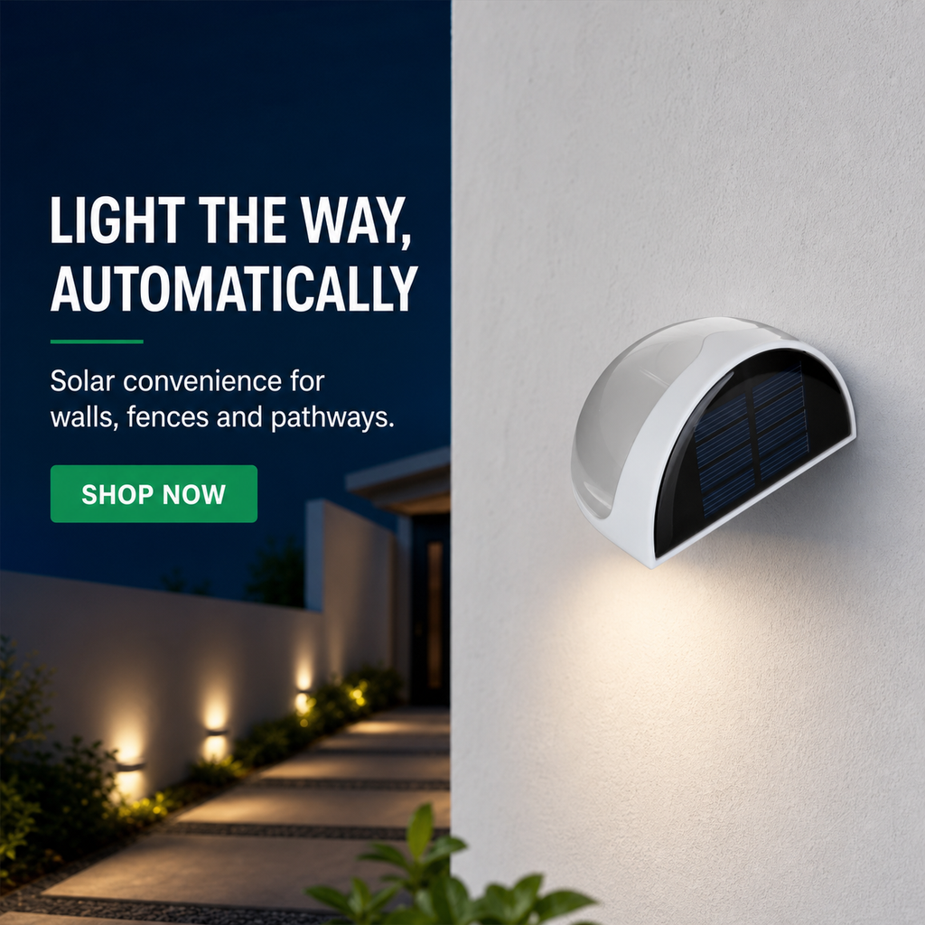 Solar Wall & Fence Light with Motion Sensor