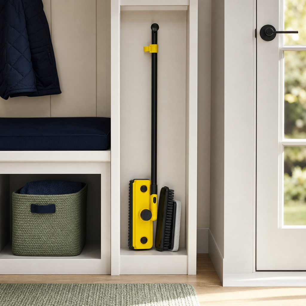 2-in-1 Floor Scrub Brush & Squeegee with 53.5" Long Handle | SimplifyHomeCo