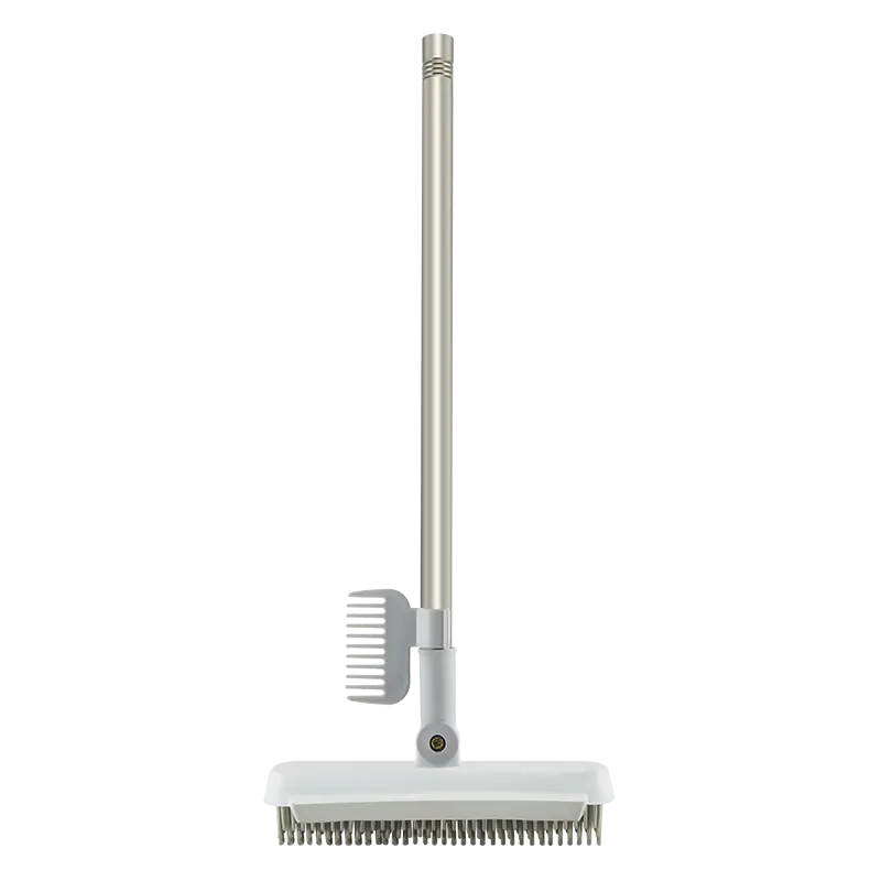 3-in-1 Floor Scrub Brush with Squeegee and Rotating Head