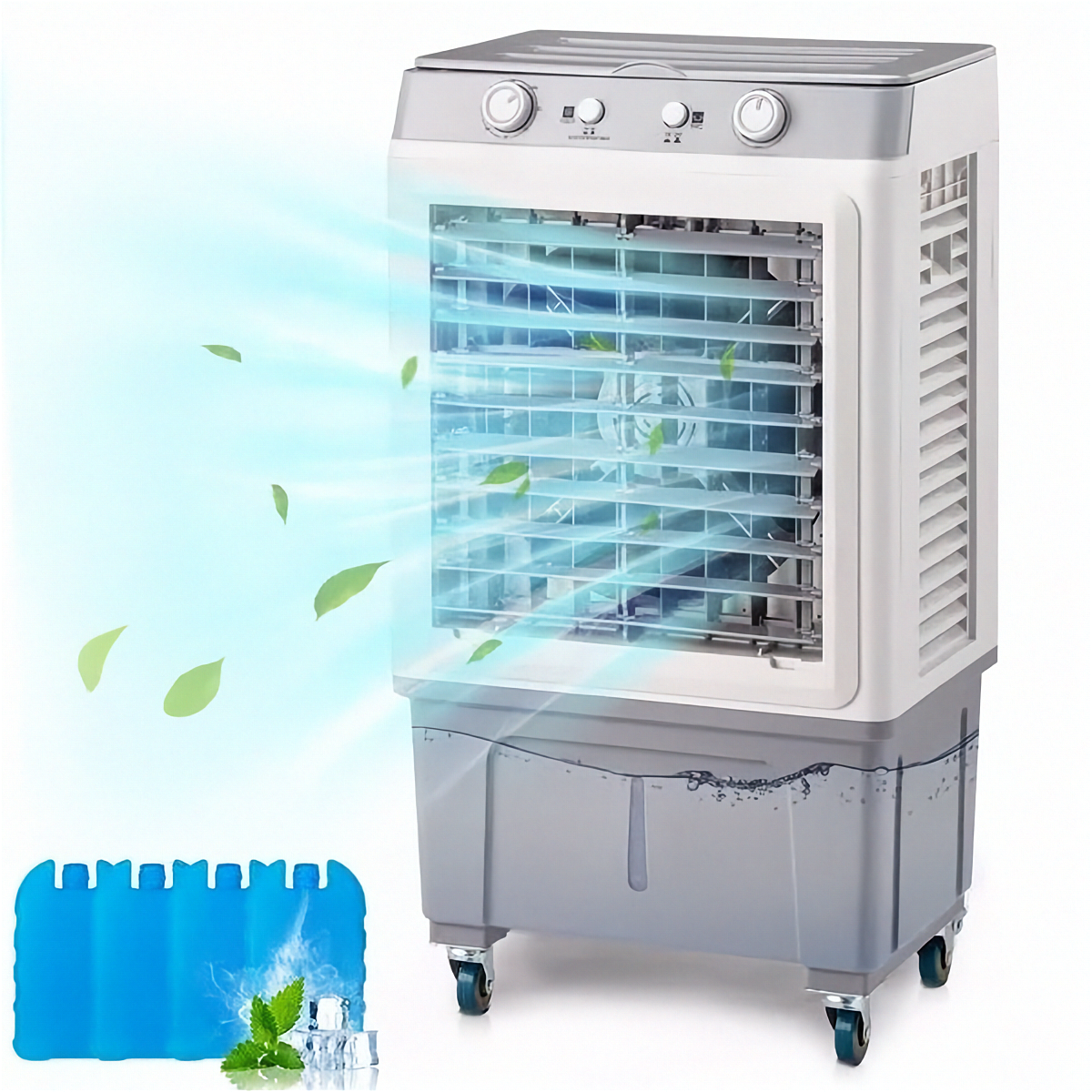 Portable 3-in-1 Evaporative Air Cooler Fan – 30L Tank, 2353 CFM Airflow &amp; 90° Oscillation