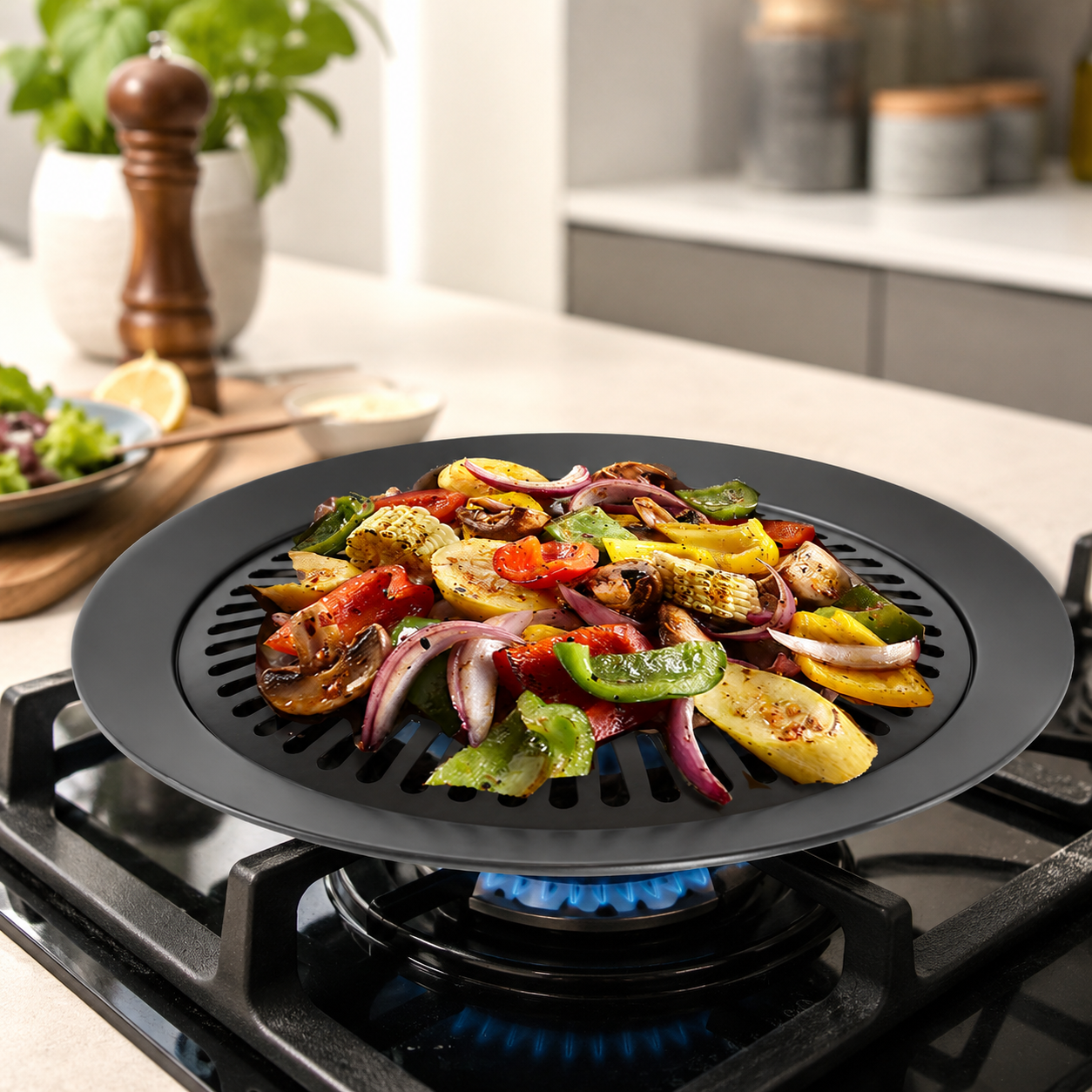 Go Go Smokeless Non-Stick Stovetop Grill – Indoor & Outdoor Use
